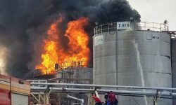 آتش سوزی در پالایشگاه نفت آفتاب بندرعباس+ فیلم